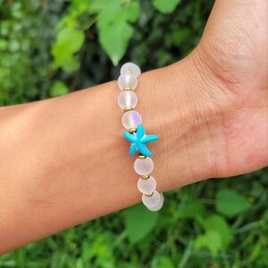 Handmade Clear Mystical Aura Quartz Beaded Bracelet